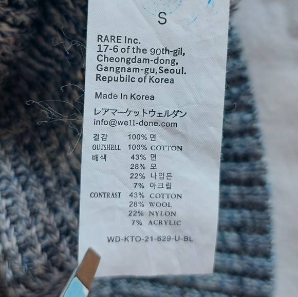 Heavy Knit Oversized Wool Blend Fuzzy Smiley Face Crew Sweater Unisex Size S - Picture 14 of 15